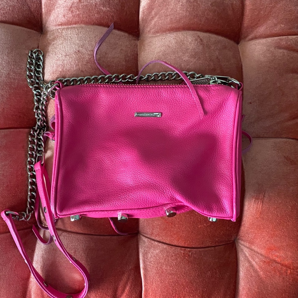 Rebecca Minkoff mini 5 zip crossbody in pink guc